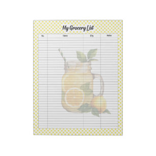 Liste der niedlichen Lemon-Kuchen Notizblock