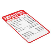 Liste der Notfallkontakte Magnet (Rechte Seite)