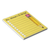 Liste der personalisierten gelben #2-Bleistiftlehr Notizblock (angewinkelt)