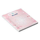 Liste der personalisierten Herzthemen Notizblock (angewinkelt)