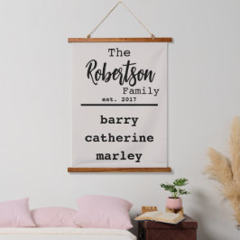 Liste der personalisierten Schriftart mit Namen un Wandteppich Mit Holzrahmen