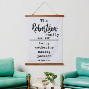 Liste der personalisierten Schriftart mit Namen un Wandteppich Mit Holzrahmen