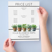 Liste der Preise für gepottete Kräuter Aquarell Flyer (Hand)