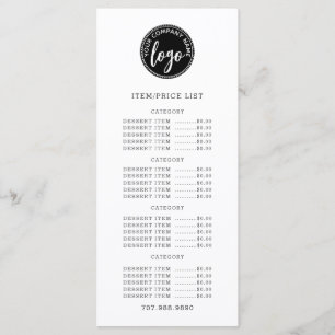 Liste der Preise für Logos Menükarte