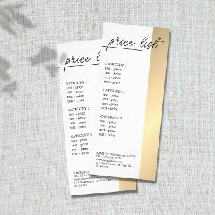 Liste der Preise für Minimalistische weiße Imitate Werbekarte