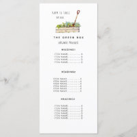 Liste der Preise für Salate und Sandwich