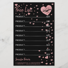 Liste der Preise für schwarzen Glitter-Herz-Lippen Briefpapier