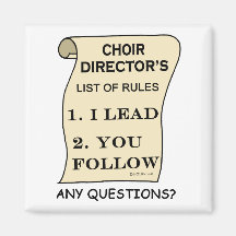 Liste der Regeln des Choir-Direktors