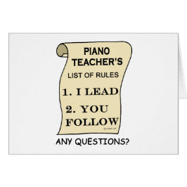 Liste der Regeln für Klavierlehrer