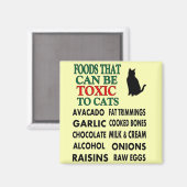LISTE DER TOXISCHEN LEBENSMITTEL FÜR KATZZAHL MAGNET (Vorderseite/Rückseite)