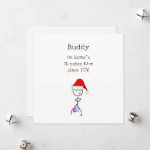 Liste der Ungerechtigkeiten des Weihnachtsmanns Feiertagskarte