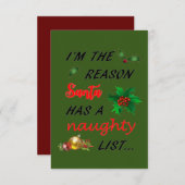 Liste der Ungläubigen des Weihnachtsmanns Begleitkarte (Vorne/Hinten)