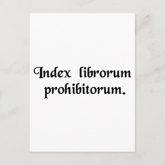 Liste der verbotenen Bücher. Postkarte (Vorderseite)