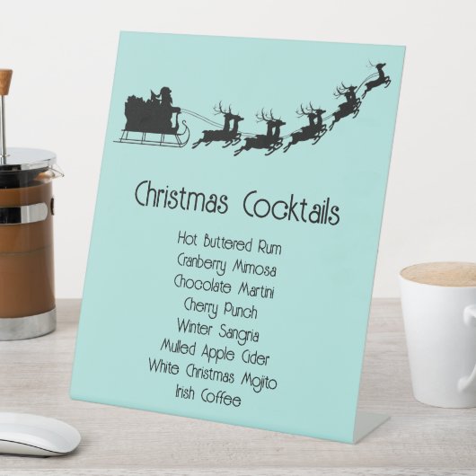 Liste der Weihnachtscocktails Sockelschild (In Situ)