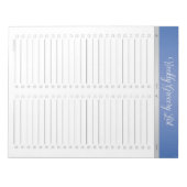 Liste der wöchentlichen Lebensmittelgeschäfte mit Notizblock (Vorderseite)