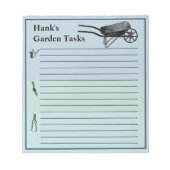 Liste der zu erledigenden Gartenaufgaben Notizblock (Vorderseite)