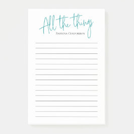 Liste der zu erledigenden personalisierten Dinge A Post-it Klebezettel