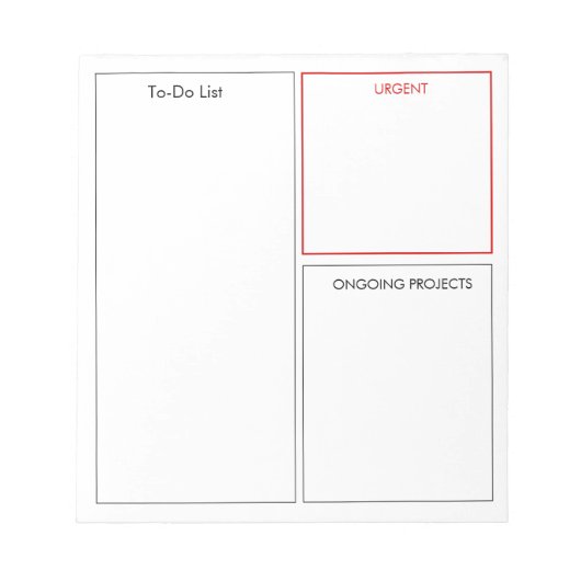 Liste der Zuhause oder Arbeiten auf der aktuellen  Notizblock (Vorderseite)