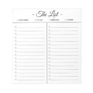Liste, die zum Auflisten von Notepad angepasst wer Notizblock