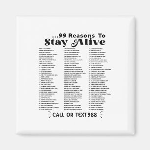 Liste mit 99 Gründen, am Leben zu bleiben - Psychi Magnet