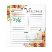 Liste mit Blumen Notizblock (Vorderseite)