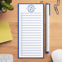 Liste mit dem modernen blauen Monogramm