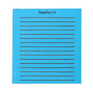 Liste mit hellblauem Notepad Notizblock