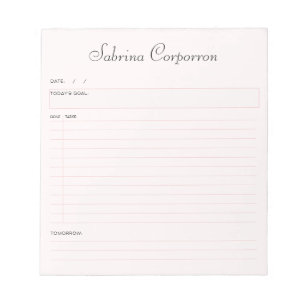 Liste mit Personalisiertem Blush für einfaches Skr Notizblock