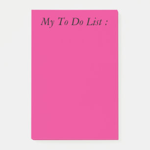Liste mit rosa post-it klebezettel