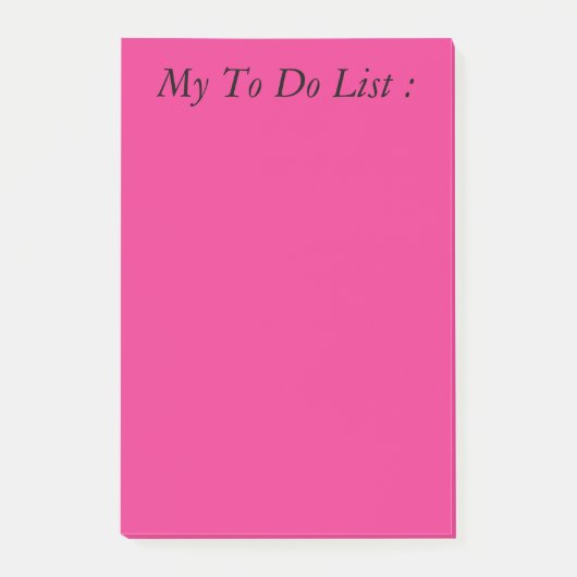 Liste mit rosa post-it klebezettel (Vorderseite)