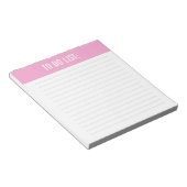 Liste mit schlichtem Rosa Notizblock (angewinkelt)
