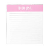 Liste mit schlichtem Rosa Notizblock (Vorderseite)