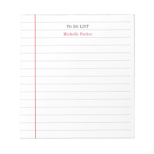 LISTE Schlichter Minimalistischer moderner Papiere Notizblock (Vorderseite)