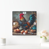 Liste und Eier Quadratische Wanduhr (Zuhause)