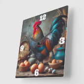 Liste und Eier Quadratische Wanduhr (Winkel)