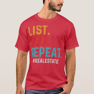 Liste Verkauf wiederholter Immobilien T-Shirt