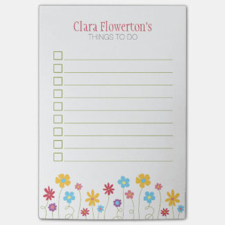 Liste von Funky Spring Blumen Post-it Klebezettel