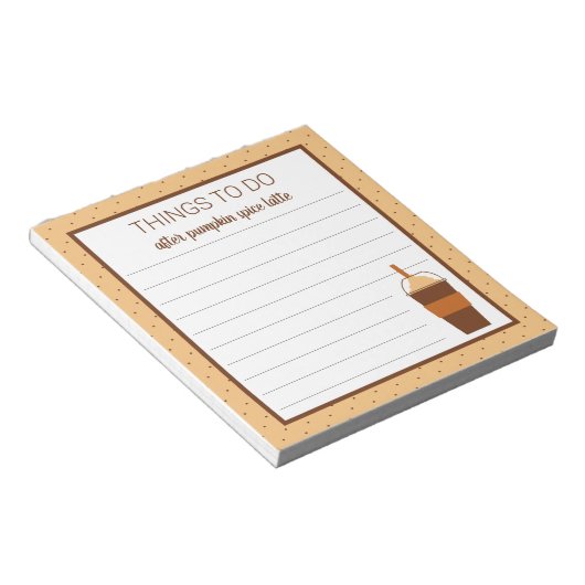 Liste von Notepad-Gewürz-Latte Notizblock (angewinkelt)