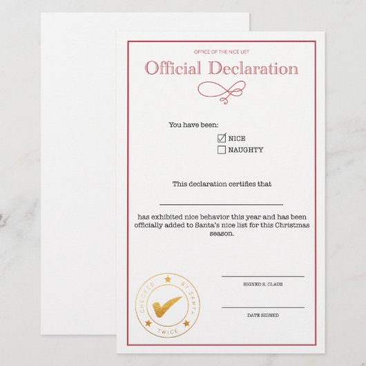 Liste von Santa Nice (Vorne/Hinten)