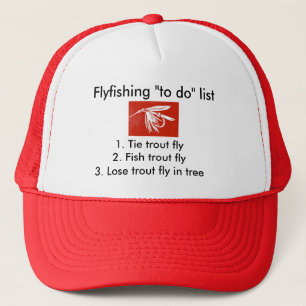 Liste "Zu tun" für Fliegenfischen "Nasse Fly Red" Truckerkappe