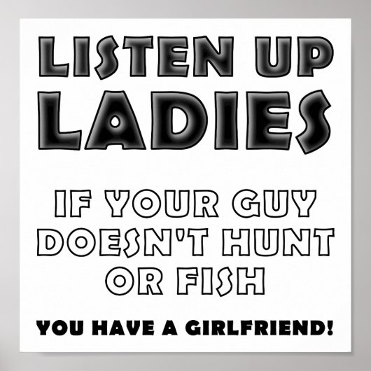 Listen Ladys Funny Hunting Poster (Vorne)