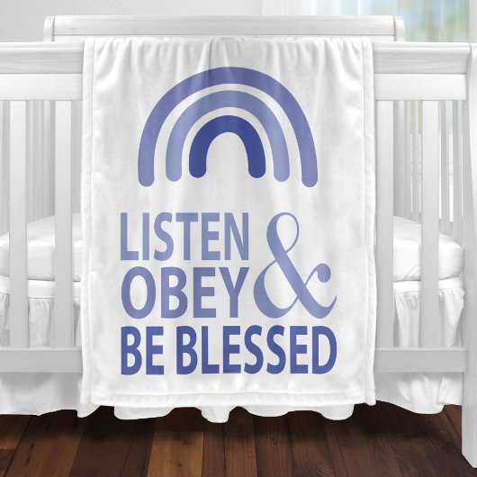 Listen Obey and Be Blessed  Fleecedecke