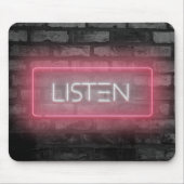 LISTEN Pink Neon Signing Mouse Pad Mousepad (Vorne)