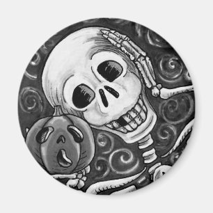 LISTEN SIE IHREN PUMPKIN, HALLOWEEN SKELETON MAGNE MAGNET