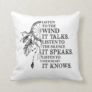 Listen To Your Heart It Knows Native Americans Kissen