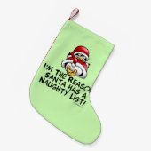 Listen-WeihnachtsPinguin Sankt frecher Kleiner Weihnachtsstrumpf (Vorderansicht (hängend))