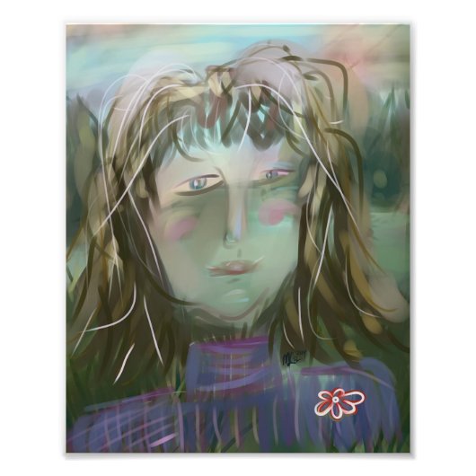 Listening ~ Modern Feminine Portrait Fotodruck (Vorne)