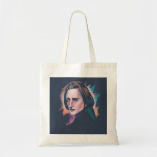 Liszt Farbige Wasserfarben-Porträt-Zitat-Tasche Tragetasche