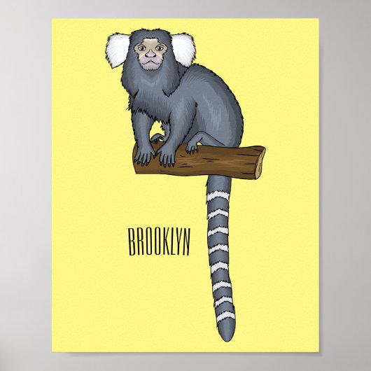 Lisztäffchen-Cartoon-Illustration Poster (Vorne)