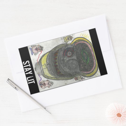 LIT-Aufkleber bleibe Rechteckiger Aufkleber (Umschlag)